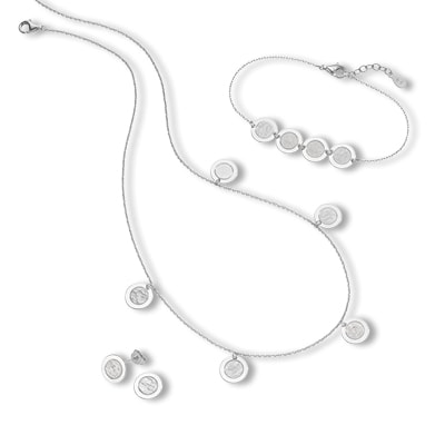 Set aus Halskette, Armband, Ohrstecker 925/- Sterling Silber